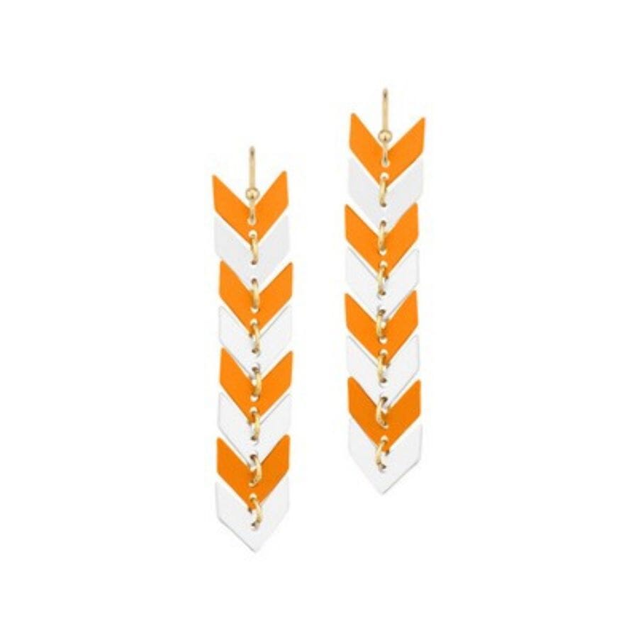 Meghan Browne Shultz Orange White Earrings Earrings Meghan Browne 