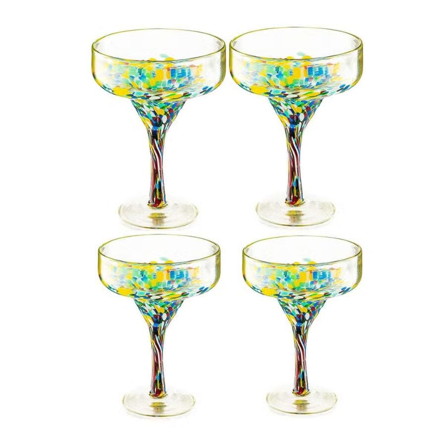 Mexican Design Hand Blown Margarita Glass – Set of 4 Luxury margarita glasses The Wine Savant 