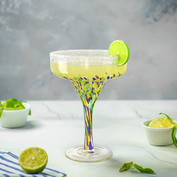 Mexican Design Hand Blown Margarita Glass – Set of 4 Luxury margarita glasses The Wine Savant 