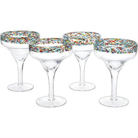 Mexican Hand Blown Margarita Glasses – Set of 4 Large 16oz margarita glasses The Wine Savant 