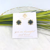 Natalie Wood Designs Runaway Romantic Stud Earrings In Olive And Gold Earrings Natalie Wood Designs
