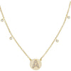 Natalie Wood Shine Bright Circle Initial Necklace in Gold Necklace Natalie Wood Designs
