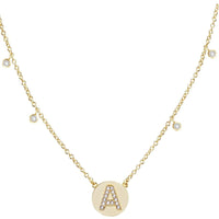 Natalie Wood Shine Bright Circle Initial Necklace in Gold Necklace Natalie Wood Designs 