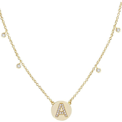 Natalie Wood Shine Bright Circle Initial Necklace in Gold Necklace Natalie Wood Designs
