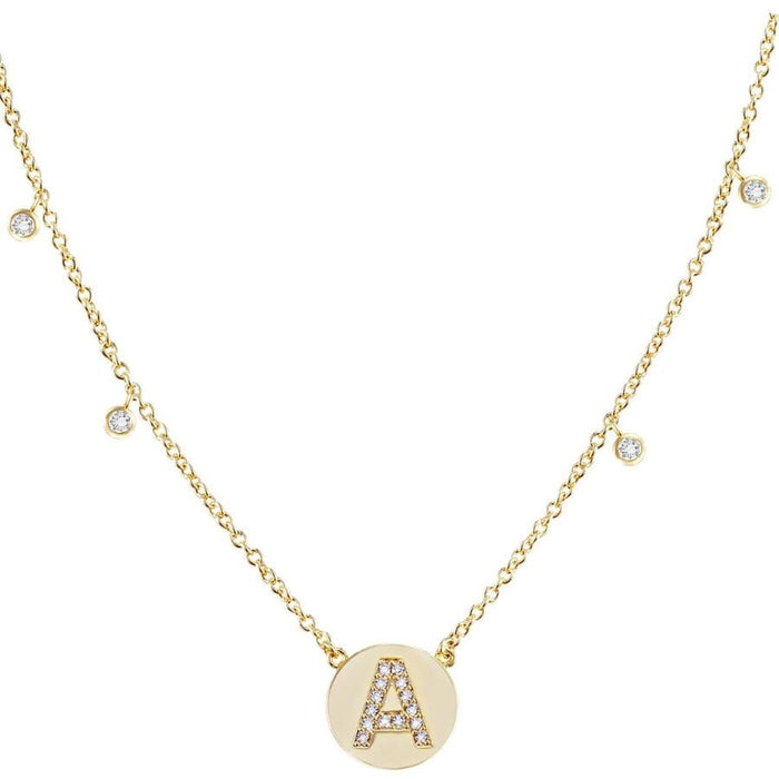 Natalie Wood Shine Bright Circle Initial Necklace in Gold Necklace Natalie Wood Designs 