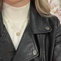Natalie Wood Shine Bright Circle Initial Necklace in Gold Necklace Natalie Wood Designs 