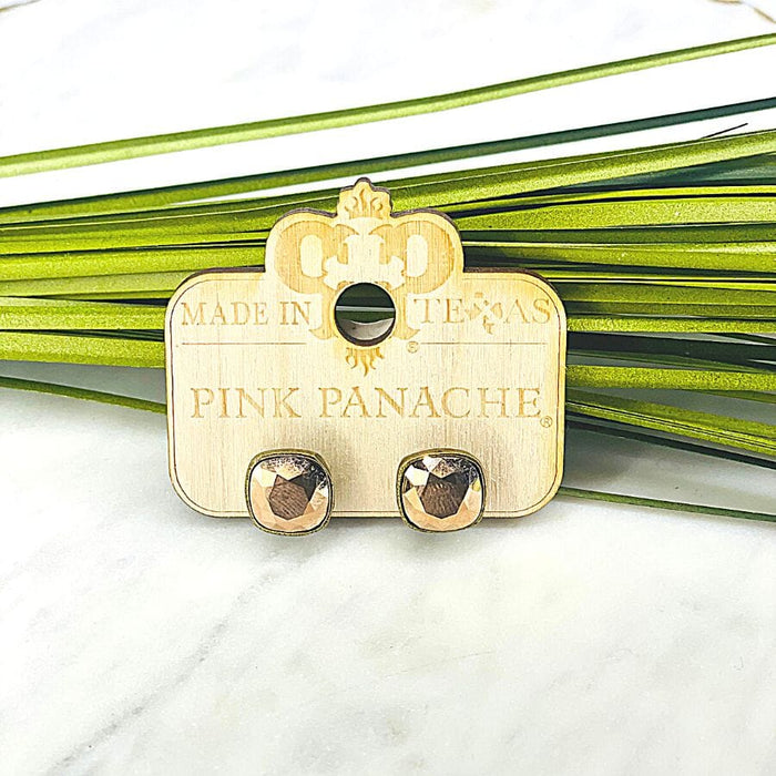 Pink Panache 10mm Rose Gold Cushion Cut Post Earrings Earrings PINK PANACHE 