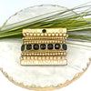Pink Panache 8 Strand Gold Bead and Black Rhinestone Bracelet Bracelets PINK PANACHE