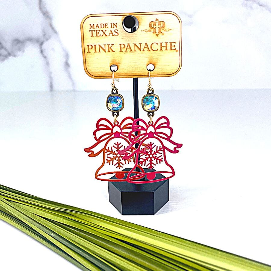 Pink Panache Rainbow Metallic Christmas Bell Earrings Earrings PINK PANACHE 