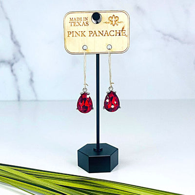 Pink Panache Red Teardrop on Kidney Wire Earrings Earrings PINK PANACHE