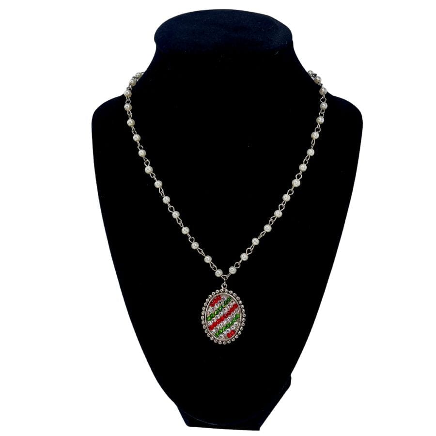 Pink Panache Red, White and Green Crystal Necklace Necklace PINK PANACHE 