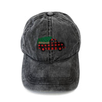 Plaid Truck and Christmas Tree Baseball Cap Hat Judson & Co 