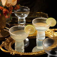 Ribbed Stemless Margarita & Cocktail Gilded Glasses - 4 Set margarita glasses The Wine Savant 