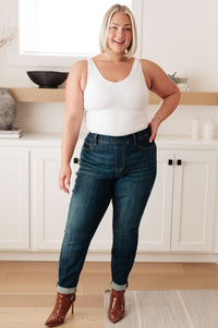 Rowena High Rise Pull On Double Cuff Slim Jeans Womens Ave Shops 