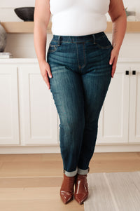 Rowena High Rise Pull On Double Cuff Slim Jeans Womens Ave Shops 