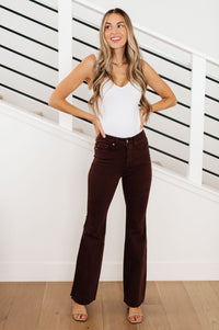 Sienna High Rise Control Top Flare Jeans in Espresso Womens Ave Shops 