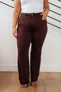 Sienna High Rise Control Top Flare Jeans in Espresso Womens Ave Shops 