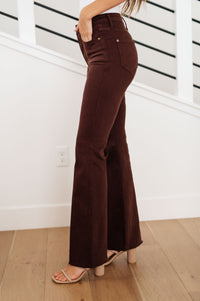 Sienna High Rise Control Top Flare Jeans in Espresso Womens Ave Shops 