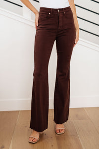 Sienna High Rise Control Top Flare Jeans in Espresso Womens Ave Shops 