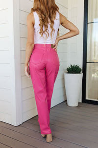 Tanya Control Top Faux Leather Pants in Hot Pink Womens Ave Shops 
