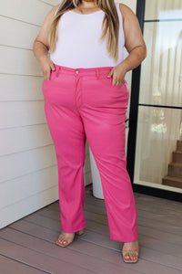 Tanya Control Top Faux Leather Pants in Hot Pink Womens Ave Shops 