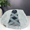 Teal Grey C.C Corduroy Pony Cap Hat Judson & Co