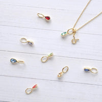 The Sis Kiss Birthstone Charms Gold Necklace Charm The Sis Kiss 