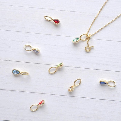 The Sis Kiss Birthstone Charms Gold Necklace Charm The Sis Kiss