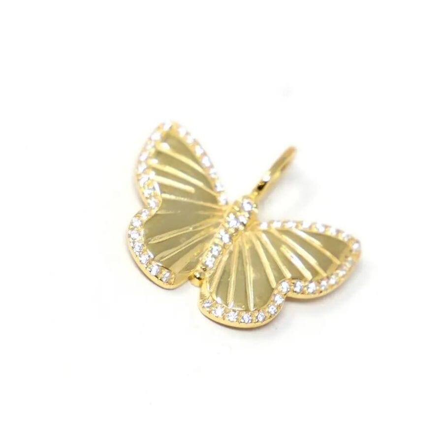 The Sis Kiss Butterfly Charm Gold Necklace Charm The Sis Kiss 