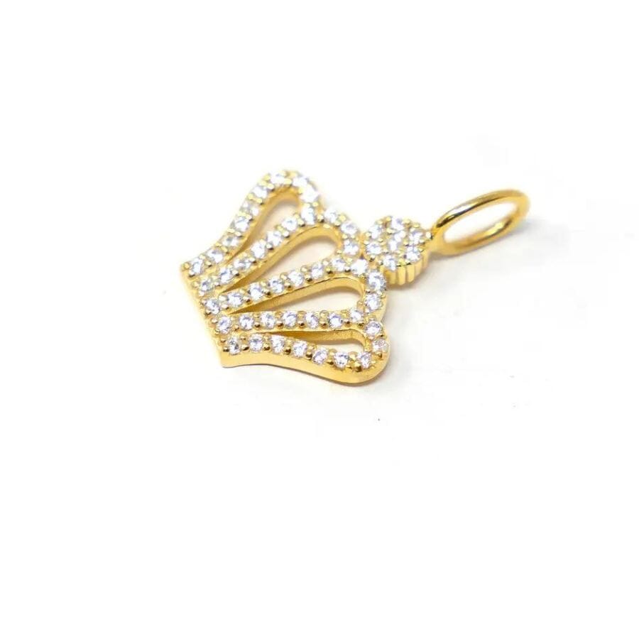The Sis Kiss Crown Charm Gold Necklace Charm The Sis Kiss 