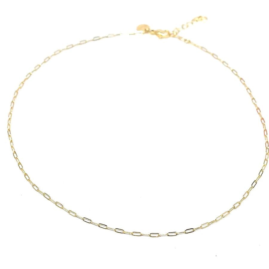 The Sis Kiss Mini Paperclip Chain Necklace Gold 18" Necklace The Sis Kiss 