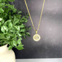 The Sis Kiss Mini Radiant Initial Necklace Gold Necklace The Sis Kiss G 