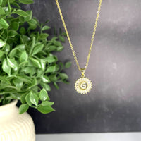 The Sis Kiss Mini Radiant Initial Necklace Gold Necklace The Sis Kiss G