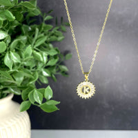 The Sis Kiss Mini Radiant Initial Necklace Gold Necklace The Sis Kiss K 