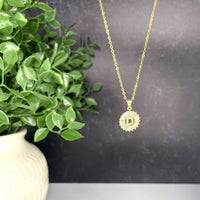 The Sis Kiss Mini Radiant Initial Necklace Gold Necklace The Sis Kiss D 