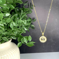 The Sis Kiss Mini Radiant Initial Necklace Gold Necklace The Sis Kiss S 