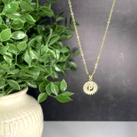 The Sis Kiss Mini Radiant Initial Necklace Gold Necklace The Sis Kiss P 