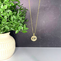 The Sis Kiss Mini Radiant Initial Necklace Gold Necklace