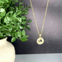 The Sis Kiss Mini Radiant Initial Necklace Gold Necklace The Sis Kiss L 