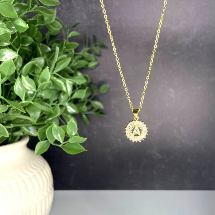 The Sis Kiss Mini Radiant Initial Necklace Gold Necklace The Sis Kiss A 