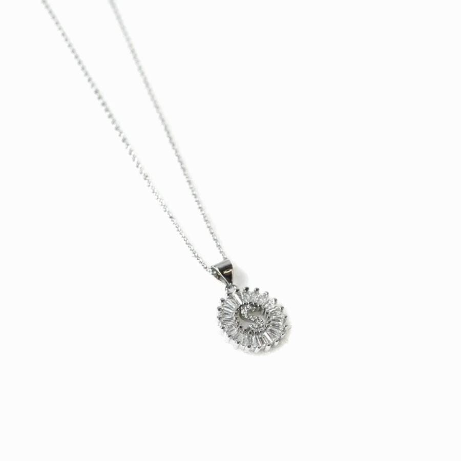The Sis Kiss Mini Radiant Initial Necklace Silver Necklace The Sis Kiss 