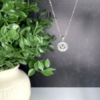 The Sis Kiss Mini Radiant Initial Necklace Silver Necklace The Sis Kiss V 