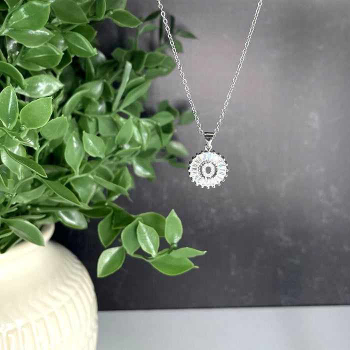 The Sis Kiss Mini Radiant Initial Necklace Silver Necklace The Sis Kiss O 