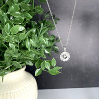 The Sis Kiss Mini Radiant Initial Necklace Silver Necklace The Sis Kiss P 