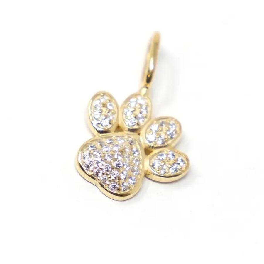 The Sis Kiss Paw Print Charm Gold Necklace Charm The Sis Kiss 