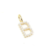 The Sis Kiss Pearl Initial Charms Gold Necklace Charm The Sis Kiss 