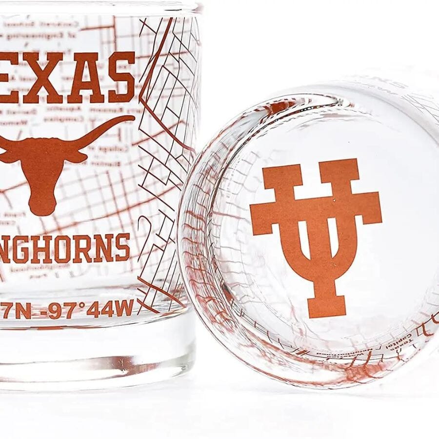 University of Texas Whiskey Glasses - Set of 2 whiskey glasses Greenline Goods 
