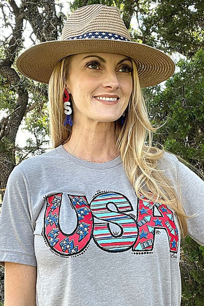 USA With Stars, Stripes & Rockets Graphic Tee Texas True Threads