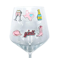 We <3 Texas, Set of 6 Wine glass charms ViVi Vitello 