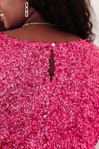 You Found Me Sequin Top in Fuchsia Womens Ave Shops 